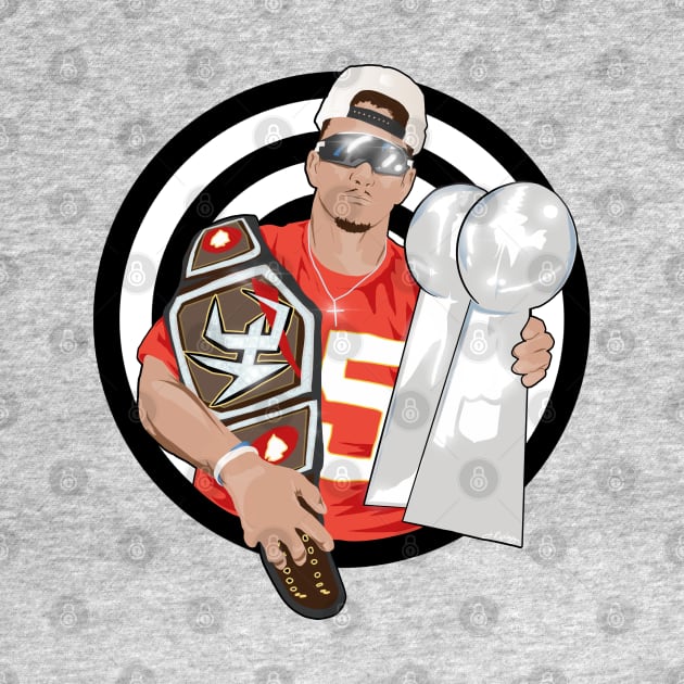 Patrick Mahomes MVP Trophy Time Kansas City Chiefs WWE by RipleyArtShop